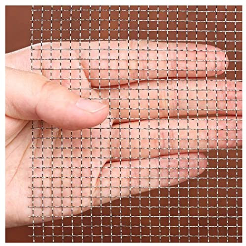 HDBODY Stainless Steel Woven Wire Mesh 6 Mesh - 3.8Mm Hole Gutter Filter Metal Gutter Guard for House Eaves Ditch Sewer Against Leaves Roofing,Silver,1x3m(39x118inch)