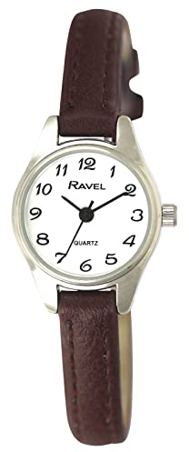 Ravel - Women's Petite Cocktail Watch - Brown/Silver Tone