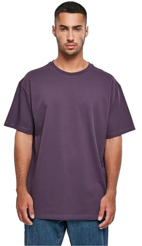 Build Your Brand Herren T-Shirt Heavy Oversize Tee, Basic T-Shirt für Männer, Oversized Fit, Baumwolle, 4XL, purplenight