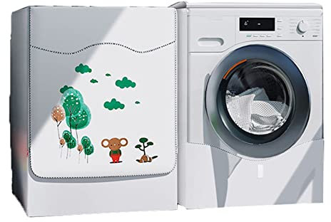 Odot Copri Lavatrice Esterni, Coprilavatrice da Esterno Impermeabile, Copertura per Lavatrice e Asciugatrice con Aperture Frontali, Antipolvere Anti Sunlight Antimacchia (XXL,Cartone Animato)