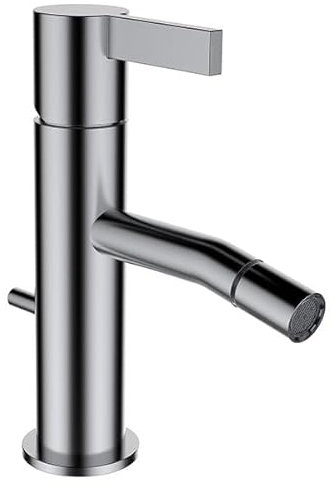 Laufen Kartell Einhebel-Bidetmischer, ohne Ablaufventil, mit Zugstange, Ausladung 110mm, H3413310, Farbe: Edelstahl gebürstet