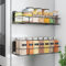 Golden Bell Etagère Magnétique Frigo, 2 Pcs Rangement Epices Cuisine, Porte Epices Cuisine, Etagere Murale sans Percage Etagère Réfrigérateur, Noir