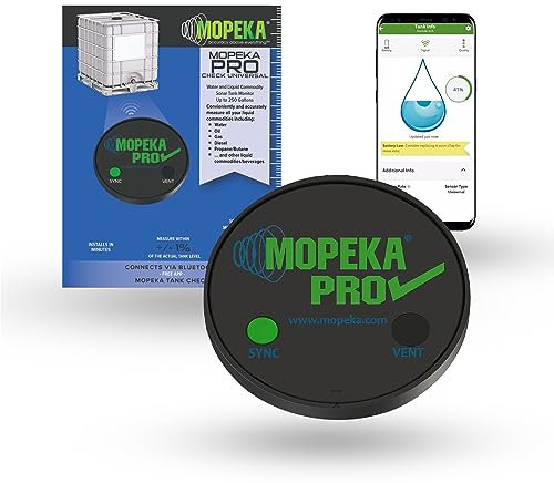 Mopeka Pro Check Universal Sensor - Bluetooth Ultrasonic Tank Level Sensor For Aluminum, Plastic & Poly Tanks - Perfect For Barbecue Grills, Water Butts, Caravan & Boat - Up To 1,000 Litre Tanks