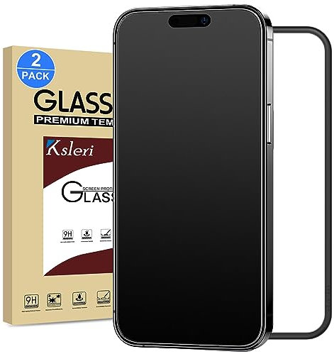Ksleri 2 Pack Matte Glass Screen Protector for iPhone 15 pro Max, Tempered Glass Matte Film with Easy Installation Frame, 6.7 inch