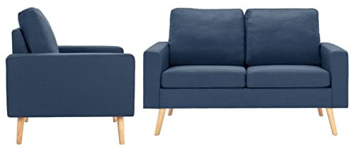 ZEYUAN Juego de sofás 2 Piezas, Sofas De Salon, Sofa Cama, Hogar Sofa, Sofá Multiplaza, Muebles Salon, de Tela Azul