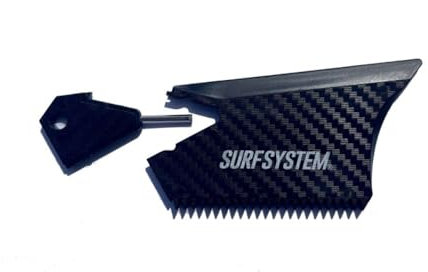 SURF SYSTEM Combo de peine de cera y llave de aleta FCS para llaveros, llave de deriva 2 en 1 + peine de cera, llave de aleta compatible con FCS/Futures (llave Allen clásica), llave hexagonal de 3/32