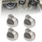 Tyrzol 4 Pcs Gas Stove Knobs 6MM Universal Cooker Replacement - Oven Switch Control With Adaptors - Metal for Various Ovens With Precise Temperature Control