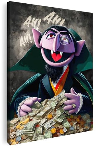 Artmazing | Graf Zahl Dollar Bild bunt | S-Art Bilder | Graf Zahl Dollar Bilder Modern | Coole Wandbilder Wohnzimmer | Wandbild Deko XXL | Bild Leinwand XXL | Graf Zahl Dollar Bilder Wand