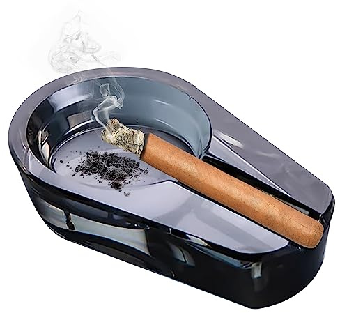Crystal Glass Ashtray，Portable Modern Cigarettes Ashtray Holder，Small Cigar Ash Tray for Smokers,Cool Home Ashtray Decor, Smoking Accessories for Outside Patio Outdoor Balcony,Men's Birthday Gift