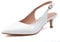 GENSHUO Womens Kitten Heel Shoes Pointed Toe Slingback Court Shoes Elegant Low Heels for Wedding Evening Dress, White Patent, 7 UK