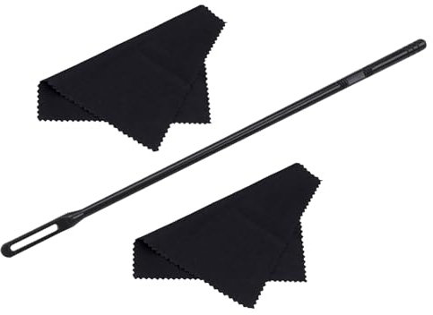 HUANIZI Flöten-Zubehör, Flötenstab mit Stoff, Flötentupfer, Poliertuch, Flötentuch - Klassisch, Schwarz