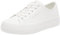 Calvin Klein Baskets Vulcanisées Femme Flatform Low en Cuir, Blanc (Triple Bright White), 41