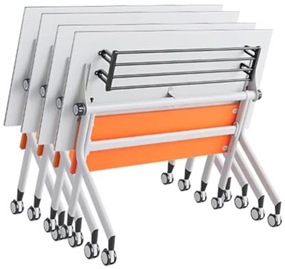 WXFKLDJ Klappbarer Konferenztisch, 4Er-Pack Moderner Konferenz- Und Schulungstisch Fürs Büro, Mobile Klapptische Mit Rollen Für Das Klassenzimmerbüro