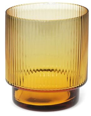 Rex London Ribbed Glass Tumbler 325ml - Amber