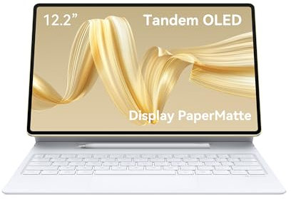HUAWEI MatePad Pro 12.2“+Tastatur+M-Pencil,PaperMatte EditionTablet, 2.8K Tandem OLED FullView Display, Bildwiederholfrequenz von 144 Hz, 12GB+512 GB,Glide Keyboard,10.100 mAh Akku,GoPaint,Gold