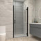 NRG 1000mm Black Bathroom Hinged Shower Door Cubicle Enclosures 6mm Safety Glass