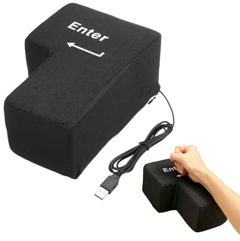 Großes Enter-Tasten-Kissen-Taste, USB-Eingabetaste, Ersatz, Stressabbau, kreatives Geschenk, weißer Elefant, Geschenk, Büro, Schreibtisch, Nickerchen, Kissen für Büro, Laptop, Computer, riesige
