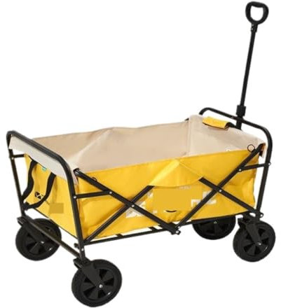 Transportwagen Outdoor-Campingwagen, Tragbarer Camping-Interstellar-Camp-Wagen, Kleiner Multifunktionaler Outdoor-Campingwagen Tragbarer Wagen(Yellow)