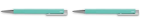 Lamy logo M+ Kugelschreiber 204 – Kuli aus bruchfestem Kunststoff in der Farbe Lagoon Türkis mit integrierter Clip-Drücker-Einheit – Mit Großraummine – Strichbreite M, 1 Stück (2er Pack)