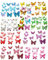 WUNZILO 80 Stück Bunte Schmetterlinge Deko mit kleinem Clip, PVC Schmetterling Brosche, für Kinderzimmer Deko, Dekoration Curtains, Dining Table, Büro (8 Farben, 4,5 cm)