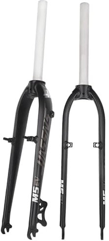 DHNCBGFZ Forcella Rigida da 26/27,5 per Mountain Bike 1-1/8 '' Freno A Disco/V Forcella in Lega di Alluminio Sgancio Rapido 9x100m Forcella Hard Anteriore per Bicicletta 825g(Gray White,26)