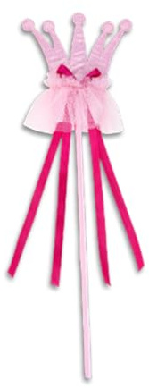 Liontouch Baguette Magique de Reine pour Fille - Reine Rosa, Rose, 3 Ans+ | Reine Rosa | Baguette Rose avec Couronne & Rubans pour Déguisement de Reine & Princesse, Jeu de Rôle & Contes de Fées