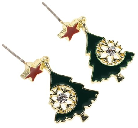 Beaupretty Boucles Oreilles Palmier De Noël Petites Pendantes Arbre Vacances Femmes Clous Bijoux Fantaisie Scintillantes
