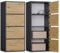 CDF Kommode Schrank Hochschrank mit 4 Türen und Einlegeböden - für Wohnzimmer Schlafzimmer Flur Büro – Grifflose Fronten – Modernes Design und langlebige Ausführung – Anthrazit Eiche Artisan Alma