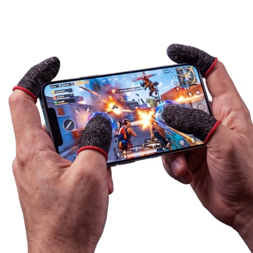 ProFPS Finger Sleeves – 8 pezzi – Impugnatura antiscivolo in fibra d'argento – Mobile Gaming