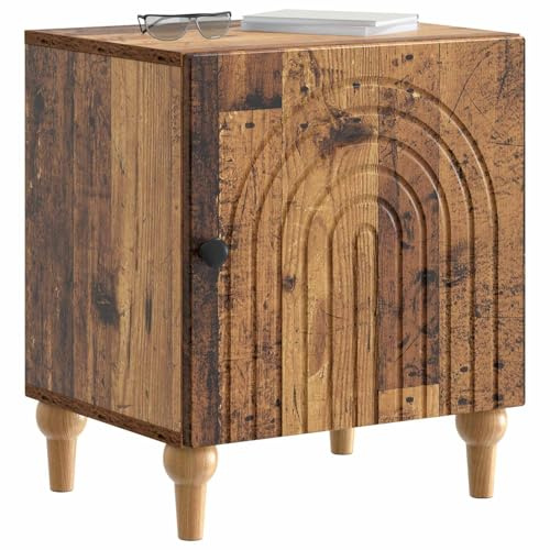 vidaXL Nachttisch Altholz 43 x 34,5 x 50 cm Holzwerkstoff, Moderner Nachttisch, rechteckiger Beistelltisch, Coole Aufbewahrung, schicker Schrank, kompakter Schreibtisch