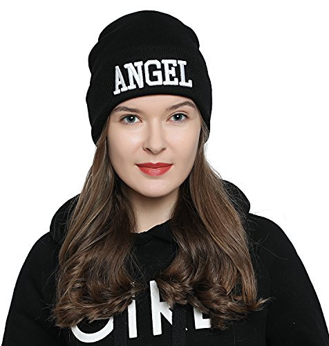 DonDon Mütze Damen Beanie Statement Wintermütze Angel