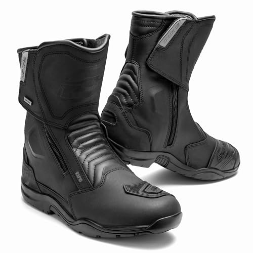 OZONE MOTO Rapid Stivali da Moto Uomo e Donna | Pelle PU | Membrana Hipora | Due Lunghe Cerniere | Punta, Tallone e Caviglia Rinforzati | Cuciture Doppie e Triple | Taglie fino alla 49
