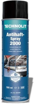 TECHNOLIT Antihaft-Spray 2000 500ml | Trennmittel & Gleitspray für Gummi | Pflegemittel für Metall, Kunststoff | Antistatische Wirkung | Transparente Imprägnierung gegen Witterung & Wasser
