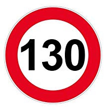 Autocollant Sticker signalisation Plaque Porte Panneau limitation Vitesse 130