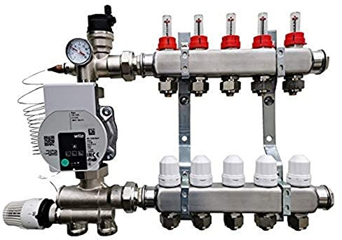 Festwertregelset/Temperaturregeleinheit für Fußbodenheizung mit Pumpe WILO (10 Kreise)