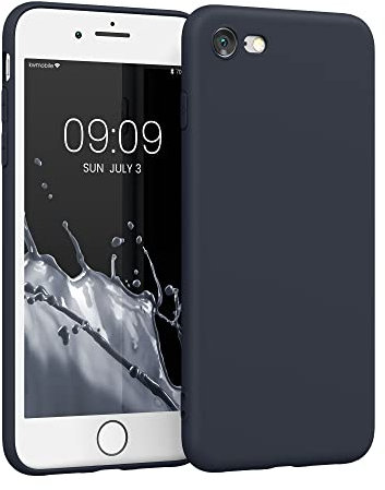 kwmobile Handyhülle kompatibel mit Apple iPhone SE (2022) / iPhone SE (2020) / iPhone 8 / iPhone 7 Hülle - Handy Case aus weichem Silikon in Heidelbeerblau