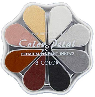 Stempelkissen in 8 Farben zum Basteln, Regenbogenfarben, kleine Gummistempel, Stempelkissen, Pigmentblütenpunkt-Optionspad, waschbar, für Kartenherstellung, Sammelalben, Kindermalerei (1018)