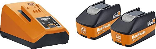 FEIN HighPower Akku-Starter-Set mit 2 Li-Ionen-Akkus Spannung 18V Kapazität 5,2 Ah mit Schnellladegerät ALG 80 BC,hohe Ladestroms von 8 Ampere , Bluetooth®-Konnektivität