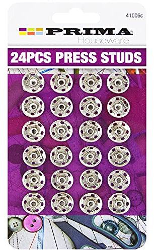 36 Or 24 Pcs Poppers SNAP Buttons Press Stud Fasteners Prima Sewing Rivet Clothing Fabric Art Craft Coat Clothes DIY Home Haberdashery Metal Sew On Tailor Set UK Free P&P (24 x Press Studs)
