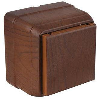 Aufputz Schuko Steckdose mit Klappdeckel Holzfarben · Walnuss Imitat (Walnussfarben) · IP20 · Mutlusan · AP Serie Bron