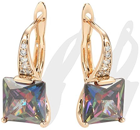 Yujun Hot Fashion Square Natürliche Zirkon Ohrringe Für Frauen 585 Rose Gold Ohrringe Hohe Qualität Täglich Edlen Schmuck