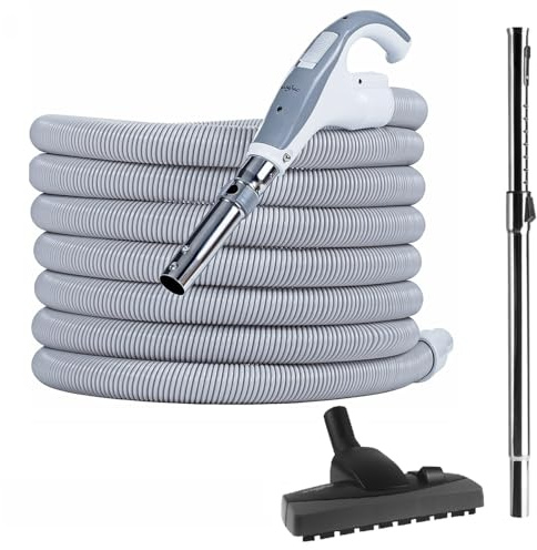 Housevac Zubehörset : EIN Schlauch (9m-12m), EIN Teleskoprohr mit Clip, eine Doppelfunktionsbürste für Teppiche und Parkette (9m)