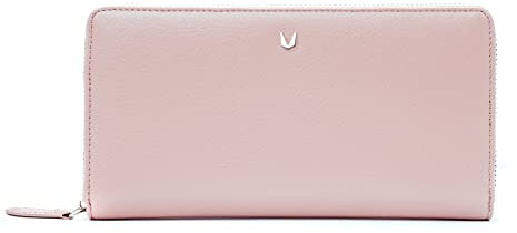 Geldbörse NARI I Portemonnaie aus veganem Premiumleder für Damen I XL-Geldbeutel mit 12 Kartenfächern, Smartphone-Fach, RFID-Schutz und mit Münzfach Rose
