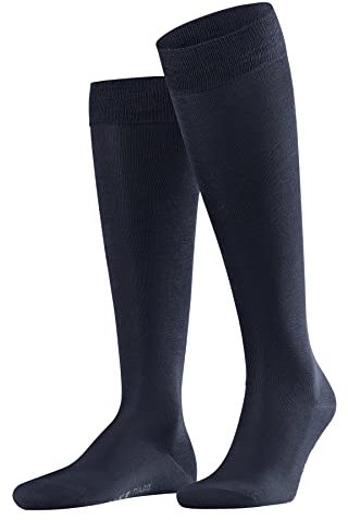 FALKE Tiago M Kh sostenibili cotone filo di Scozia al ginocchio tinta unita 1 paio, Calzini lunghi Uomo, Blu Space Blue 6116, 41-42