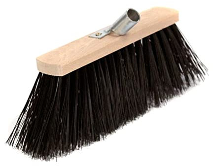 Traditional Wooden Broom with Extra Long Medium Soft Bristles (30 cm / 12 in, No Handle)