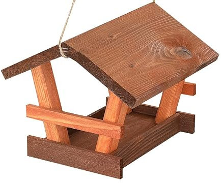 Vogelhaus, Futterhaus, Vogelhäuschen, Vogelhaus zum Aufhängen,Vogelhaus aus Holz, Vogelfutterhaus wetterfest,Vogelfutterspender (Rot)