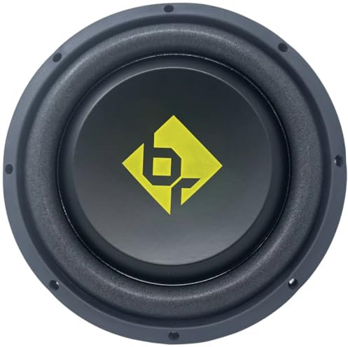 Bass Rockers BRSW10D4 10 800 Watt Max Power Dual 4 Ohm Shallow Mount Car Subwoofer | High Powered Car Audio Sound Component Speaker System | 2 Voice Coil, 20-480Hz Frequency, 90dB | Black