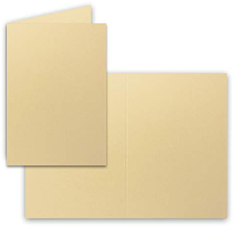 50 Faltkarten B6 - Karamell - 12 x 17 cm - Blanko Doppelkarten für Einladungen, Grußkarten - für Drucker geeignet - Serie: FarbenFroh