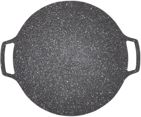 Poêle à Griller Coréenne, Barbecue coréen gril antiadhésif, plaque chauffante ronde pour barbecue, gril barbecue poêle circulaire antiadhésive pour induction, cuisinière à gaz(Universel 33cm)