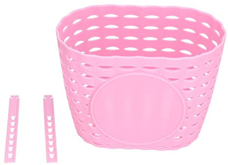HEITIGN Panier de Vélo de Guidon, Panier de Rangement de Vélo en Plastique épaissi Panier Suspendu pour Vélos d'enfants, Scooters, Tricycle (Rose)